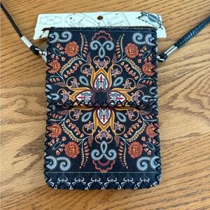Stylish Black and Orange Crossbody Phone Bag